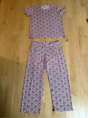 Lake Pajamas Pima Crew Set Dahlia Garden Floral